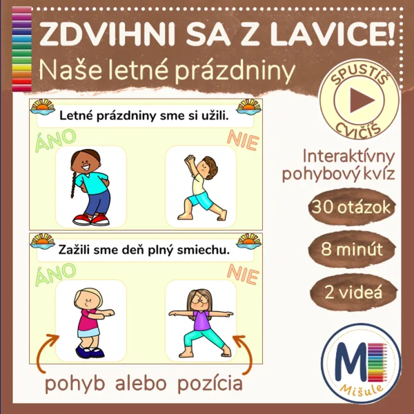 NAŠE LETNÉ PRÁZDNINY – interaktívny pohybový kvíz