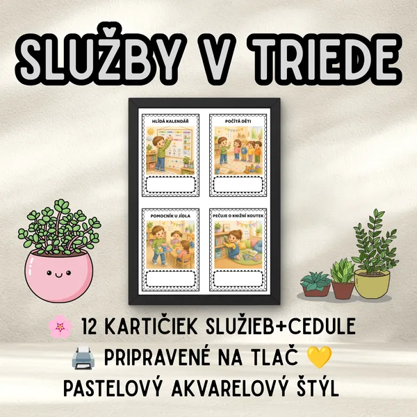 Služby v triede – kartičky pre materskú školu