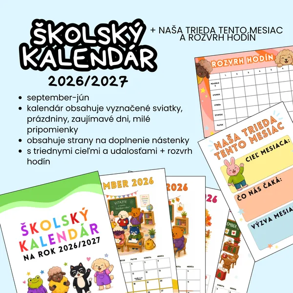 Školský kalendár 📅