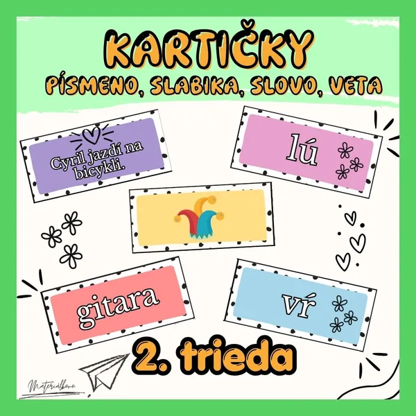 Kartičky - písmeno, slabika, slovo, veta