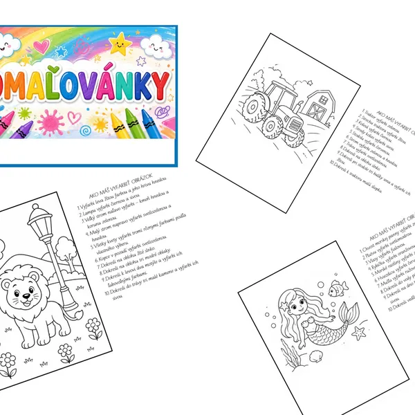 Omaľovánky so zadaním - čítanie s porozumením
