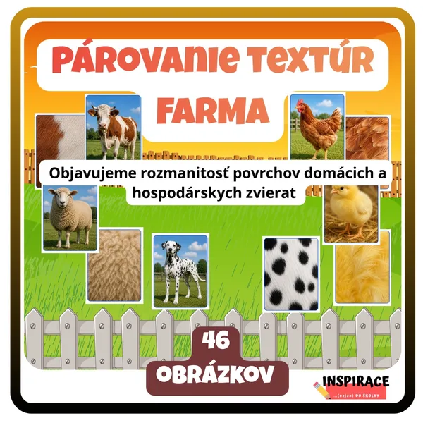Domáce a hospodárske zvieratá – spoznaj podľa detailu (párovanie textúr)