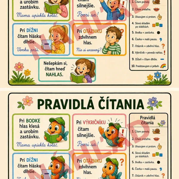 Pravidlá čítania - PLAGÁT