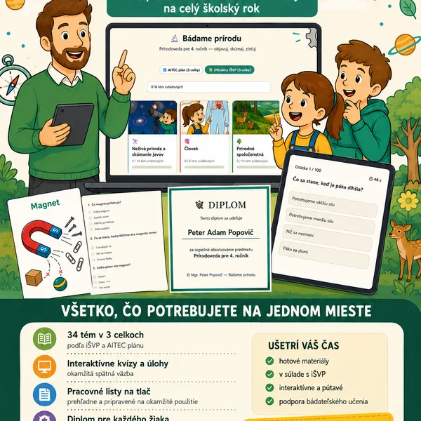 Prírodoveda 4. ročník — interaktívna aplikácia pre 4. ročník ZŠ