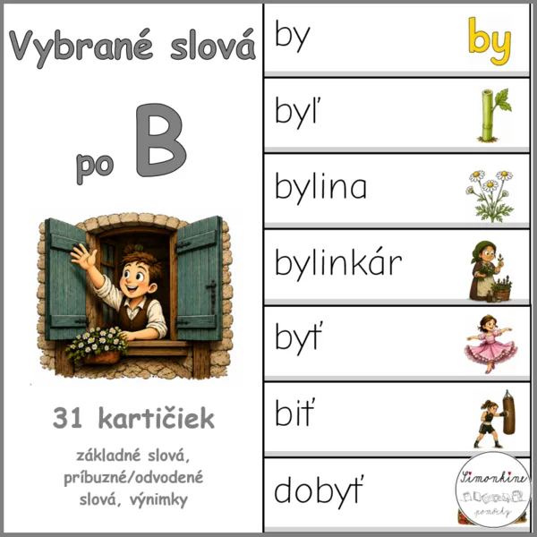Vybrané slová po B - kartičky