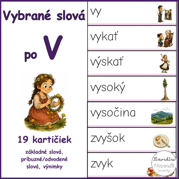 Vybrané slová po V - kartičky 