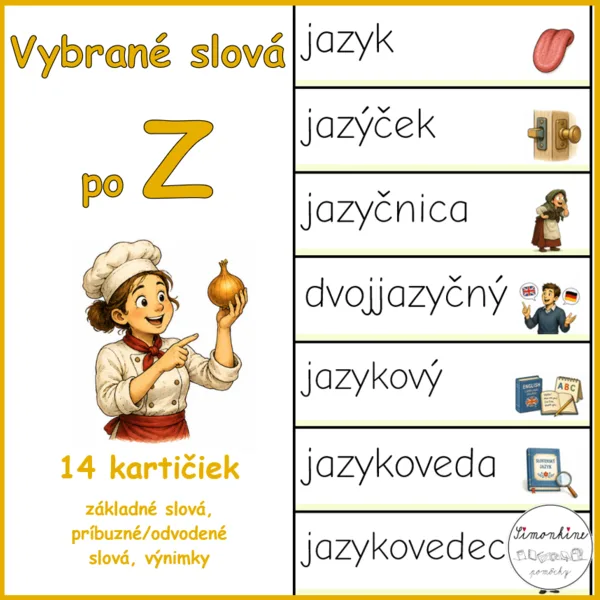 Vybrané slová po Z - kartičky