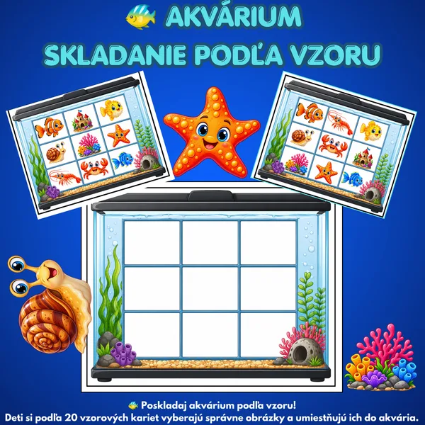 🐠 Akvárium – skladanie podľa vzoru