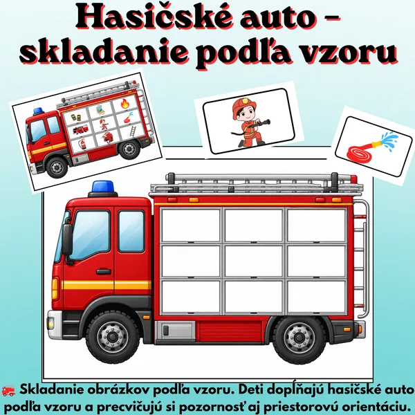 🚒 Hasičské auto – skladanie podľa vzoru