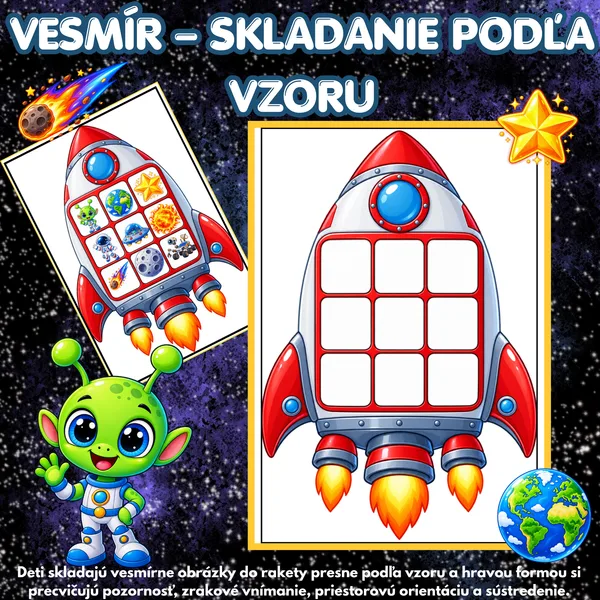 🚀 VESMÍR – SKLADANIE PODĽA VZORU