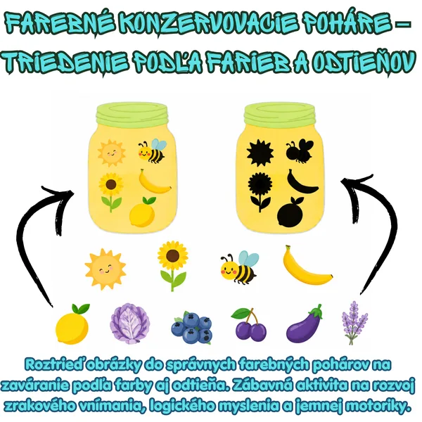 🌈 Farebné konzervovacie poháre – triedenie podľa farieb a odtieňov