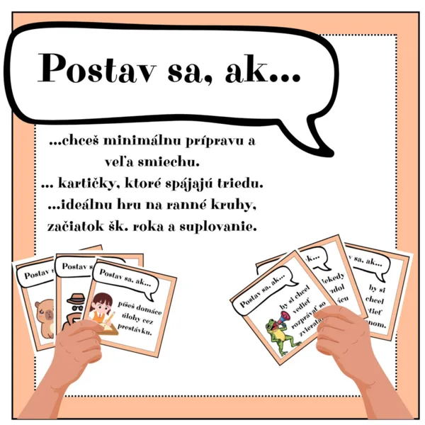 Postav sa, ak... zábavná hra na začiatok školského roka, ranné kruhy, triednické hodiny a nečakané suplovania