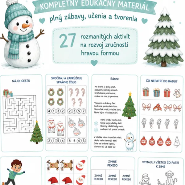Zima – veľký súbor aktivít pre deti