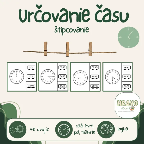 Určovanie času - štipcovanie