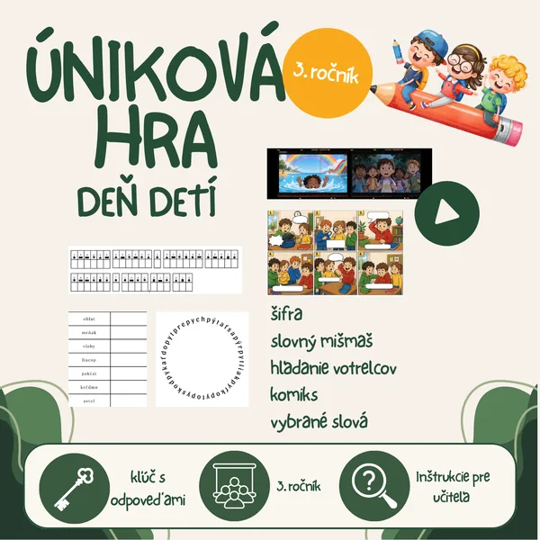 Úniková hra - Deň detí (pre 3. ročník ZŠ)
