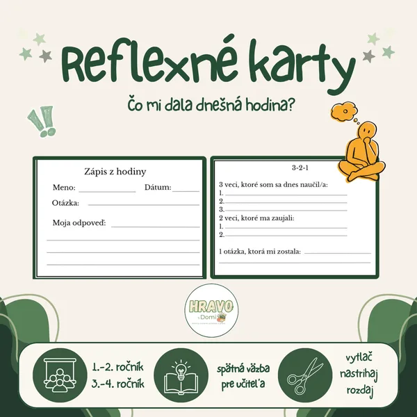 Reflexné karty - reflexia vyučovacej hodiny