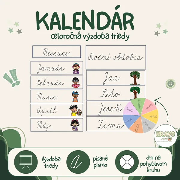 Kalendár - výzdoba triedy