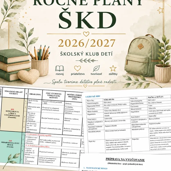 Ročné plány ŠKD 2026/2027 - kraje BA, NR, TT