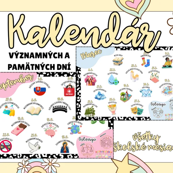 Kalendár významných a pamätných dní – celý školský rok
