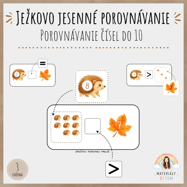 🦔Ježkovo jesenné porovnávanie🦔