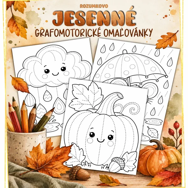 JESENNÉ grafomotorické omaľovánky
