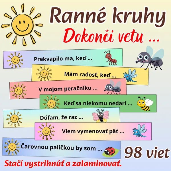 Ranné kruhy - dokonči vetu / Komunikačné kartičky
