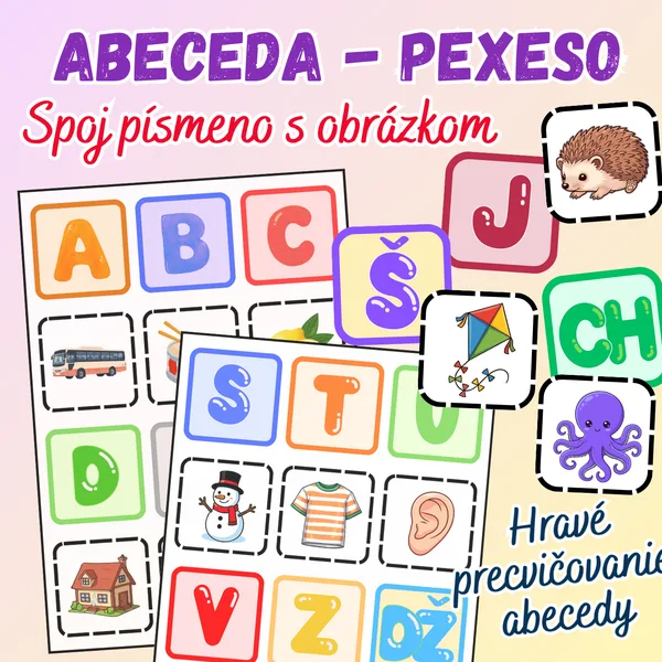 Abeceda - pexeso / Precvičovanie abecedy