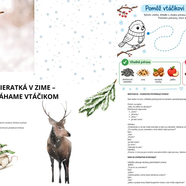 Zvieratká v zima-príprava hodiny