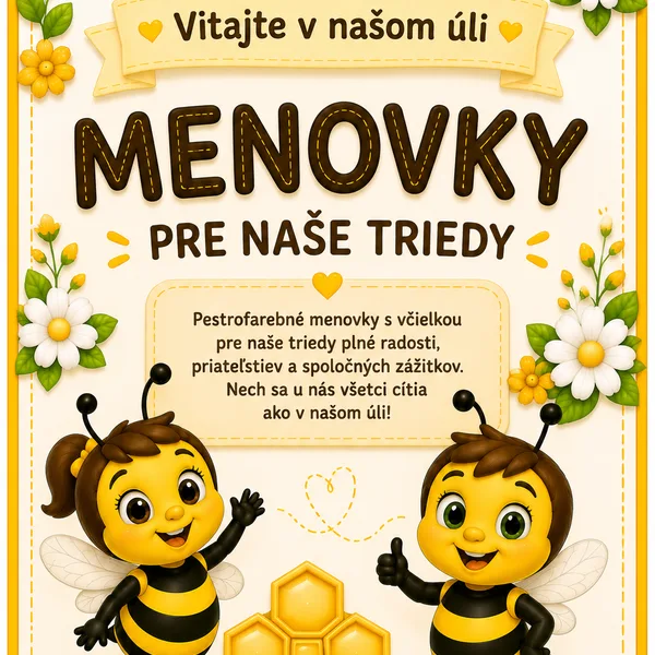 VČIELKY - menovky pre triedy