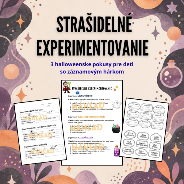 🧪 🎃 Strašidelné experimentovanie – 3 halloweenske pokusy pre deti so záznamovým hárkom
