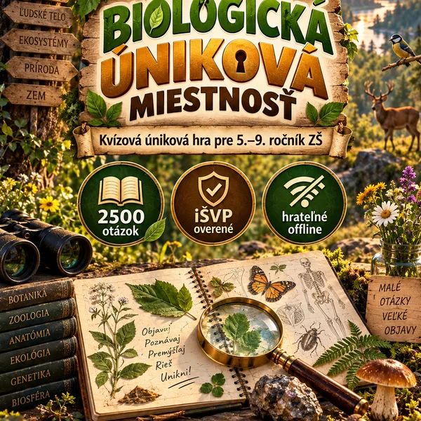 BIOLOGICKÁ ÚNIKOVÁ MIESTNOSŤ — kvízová apka pre 5.–9. ročník ZŠ