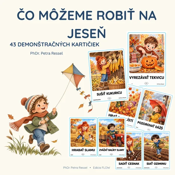 JESEŇ- Čo môžeme robiť na jeseň - demonštračné kartičky 43 kusov