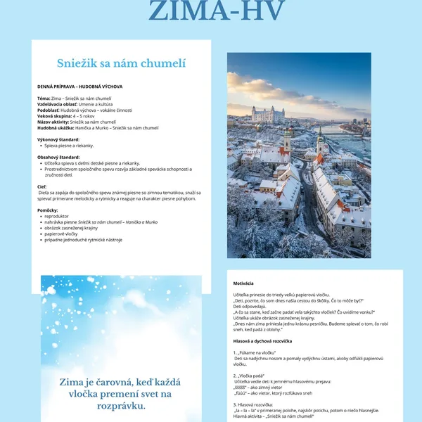 Zima-HV-príprava hodiny
