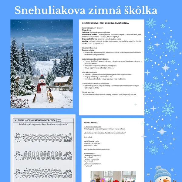 Snehuliak-Príprava hodiny