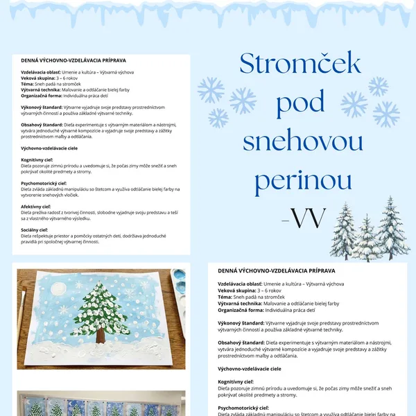 Zima - Výtvarná výchova-Príprava hodiny