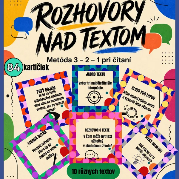 Rozhovory nad textom / čítanie s porozumením, diskusia, práca s informáciami, čítanie s porozumením, komunikačné kartičky, kritické myslenie