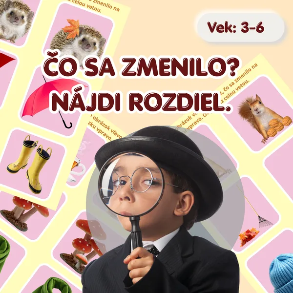 Čo sa zmenilo? Jesenné obrázkové úlohy na rozvoj reči a pozornosti