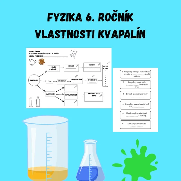 Vlastnosti kvapalín (pojmová mapa, kartičky)
