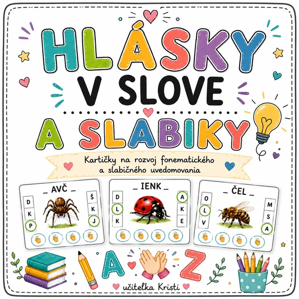 Fonematické kartičky - hlásky v slove a slabiky