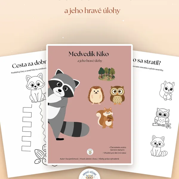 Medvedík Kiko a jeho hravé úlohy pre predškolákov