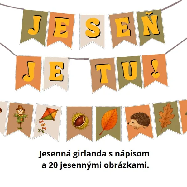 🍂 Girlanda „Jeseň je tu!“ 🍁