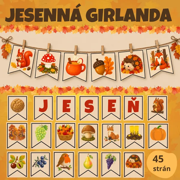 JESENNÁ GIRLANDA - VÝZDOBA TRIEDY