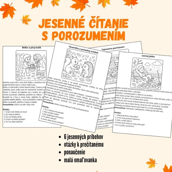 🍂 JESENNÉ ČÍTANIE S POROZUMENÍM 🍂