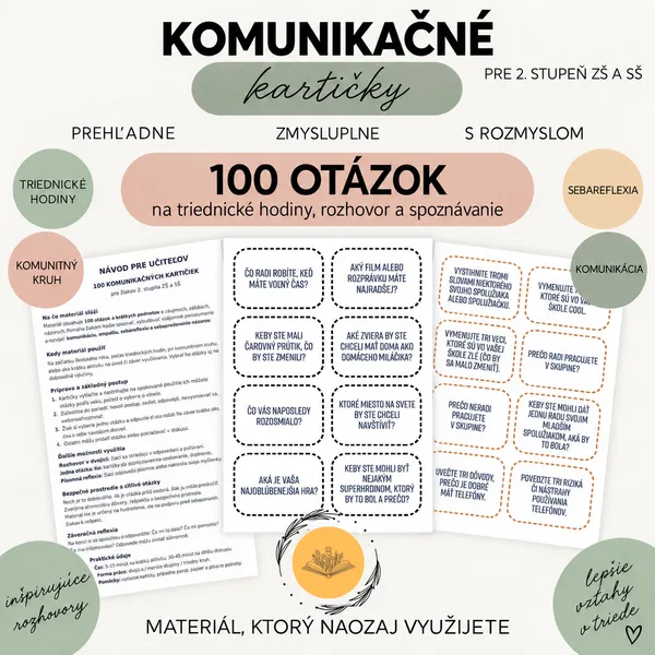 100 otázok na triednické hodiny – komunikácia, vzťahy a sebareflexia