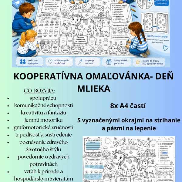 Kooperatívny obrázok- Deň mlieka
