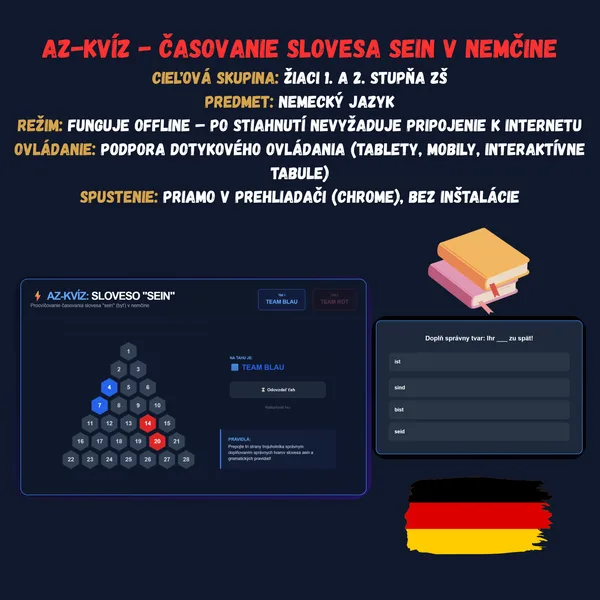 AZ-Kvíz - Časovanie slovesa SEIN v nemčine