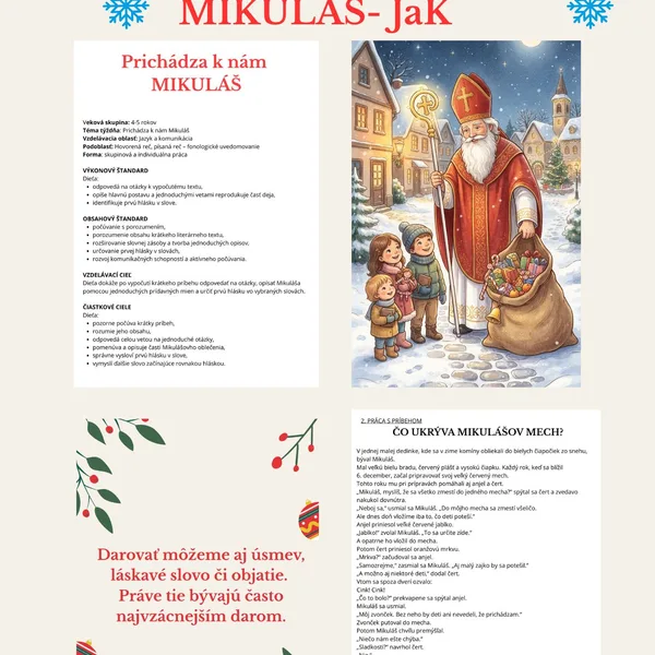 Mikuláš- Jazyk a komunikácia-príprava hodiny