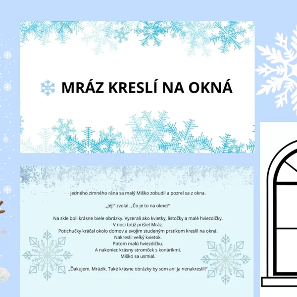 Mráz kreslí na okná-rozprávka