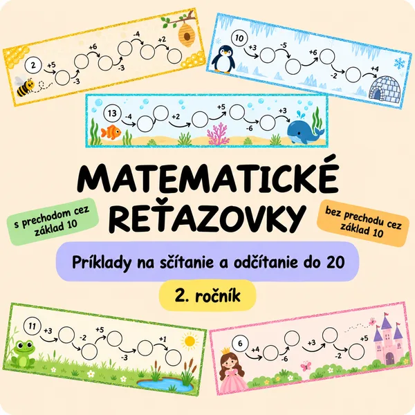Sčítanie a odčítanie do 20 - Reťazovky 