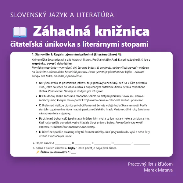 📖 Záhadná knižnica – čitateľská únikovka s literárnymi stopami 